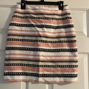 Size 4P Loft Pink, Black, White, and Tan Skirt